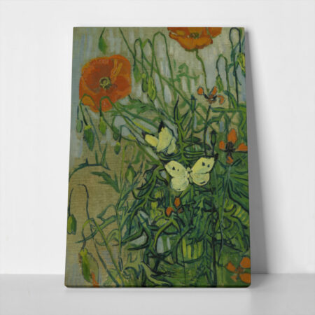 Πινακας σε καμβά VAN GOGH - BUTTERFLIES AND POPPIES - Vincent Van Gogh Sticky 1