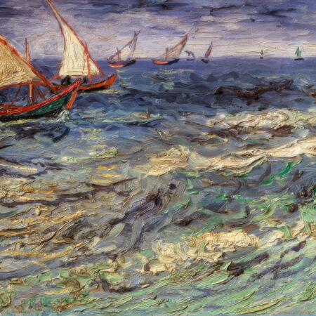 Πινακας σε καμβά VAN GOGH - FISCHERBOOTE BEI SAINTES-MARIES - Vincent Van Gogh Sticky 5