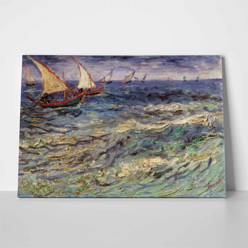 Πινακας σε καμβά VAN GOGH - FISCHERBOOTE BEI SAINTES-MARIES