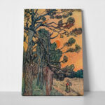 Πινακας σε καμβά VAN GOGH - FORET DE SAPINS AU DECLIN DU JOUR