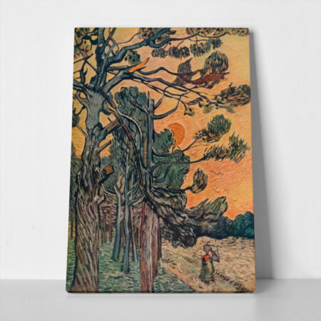 Πινακας σε καμβά VAN GOGH - FORET DE SAPINS AU DECLIN DU JOUR - Vincent Van Gogh Sticky 1