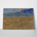 Πινακας σε καμβά VAN GOGH - LANDSCAPE WITH WHEAT SHEAVES AND RISING MOON