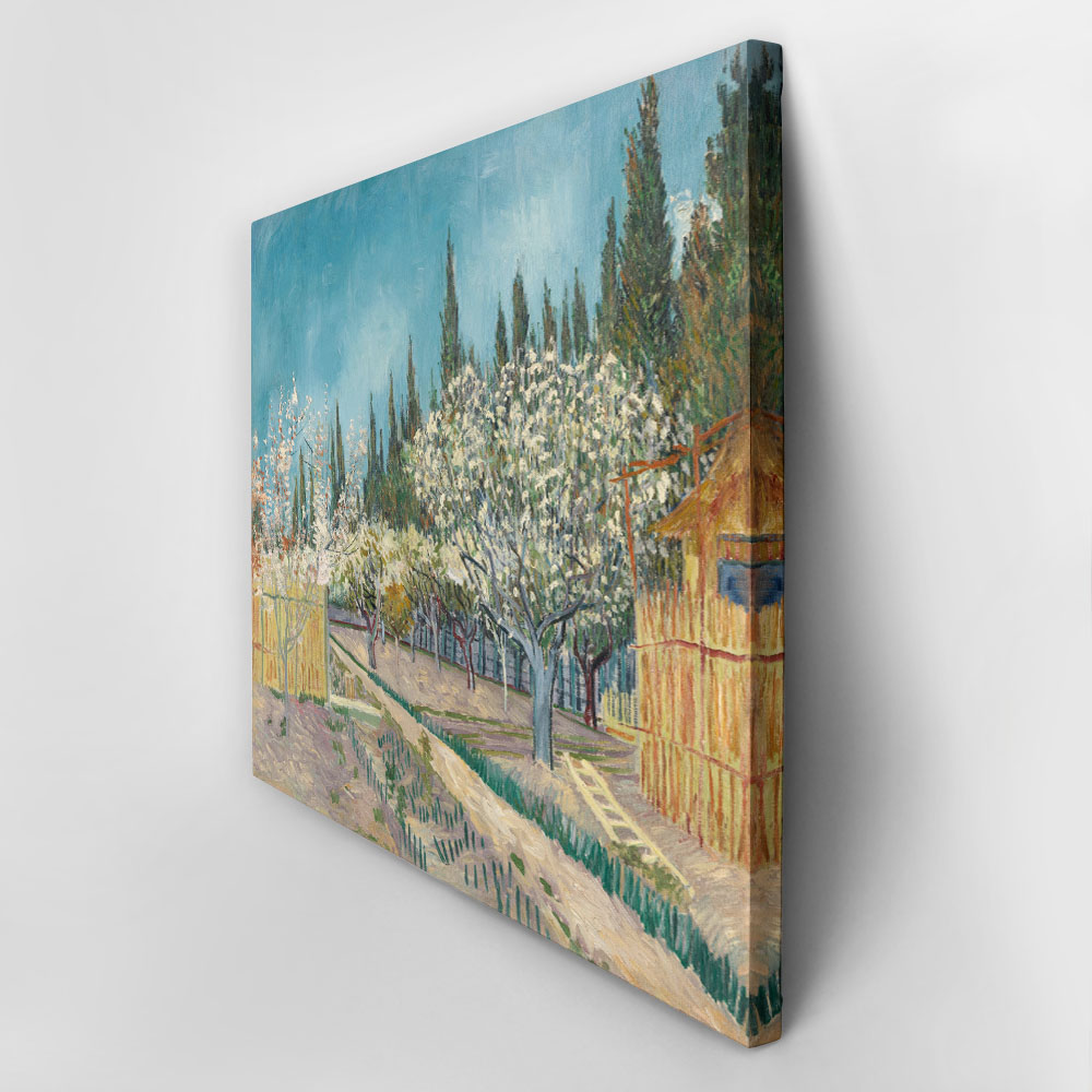 Πινακας σε καμβά VAN GOGH - ORCHARD BORDERED BY CYPRESSES