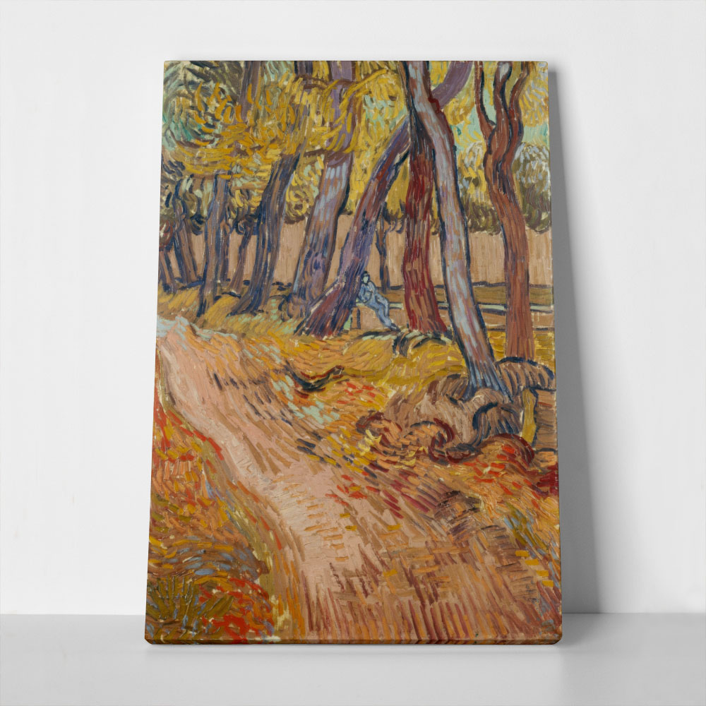 Πινακας σε καμβά VAN GOGH - PATH IN THE GARDEN AT THE ASYLUM AT SAINTRMY