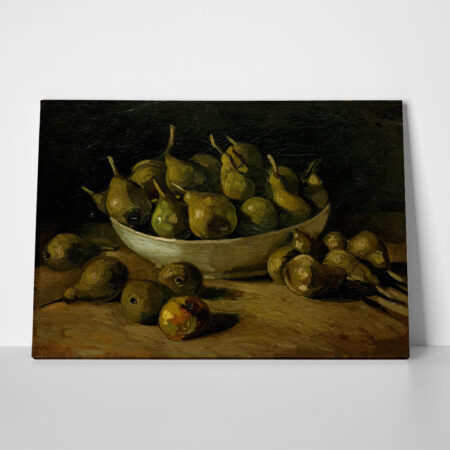 Πινακας σε καμβά VAN GOGH - STILL LIFE WITH AN EARTHEN BOWL AND PEARS - Vincent Van Gogh