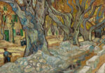 Πινακας σε καμβά VAN GOGH - THE LARGE PLANE TREES ROAD MENDERS AT SAINT RÉMY