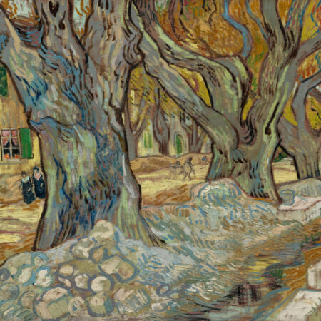 Πινακας σε καμβά VAN GOGH - THE LARGE PLANE TREES ROAD MENDERS AT SAINT RÉMY - Vincent Van Gogh Sticky 6