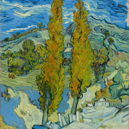 Πινακας σε καμβά VAN GOGH - TWO POPLARS IN THE ALPILLES NEAR SAINT-RÉMY - Vincent Van Gogh Sticky 4