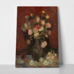 Πινακας σε καμβά VAN GOGH - VASE WITH CHINESE ASTERS AND GLADIOLI