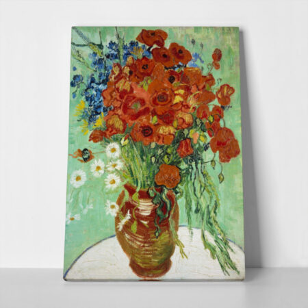 Πινακας σε καμβά VAN GOGH - VASE WITH DAISIES AND POPPIES - Vincent Van Gogh