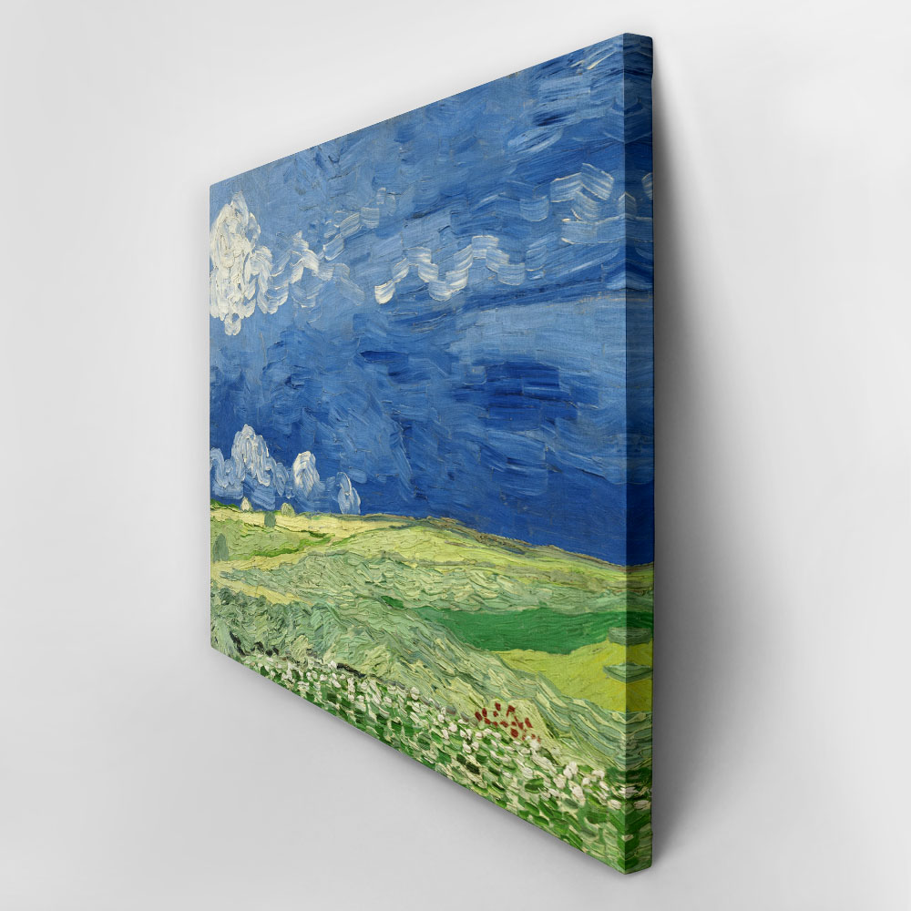 Πινακας σε καμβά VAN GOGH - WHEATFIELD UNDER THUNDERCLOUDS