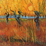 Πίνακας σε καμβά VAN GOGH - WILLOWS AT SUNSET