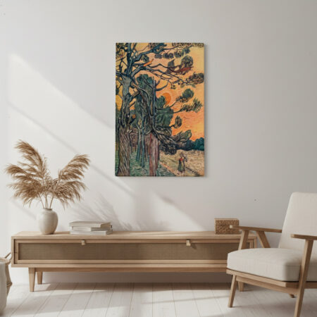 Πινακας σε καμβά VAN GOGH - FORET DE SAPINS AU DECLIN DU JOUR - Vincent Van Gogh