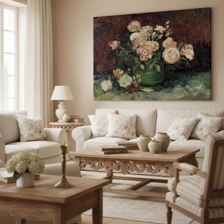 Πινακας σε καμβά VAN GOGH - ROSES AND PEONIES 1886 - Vincent Van Gogh