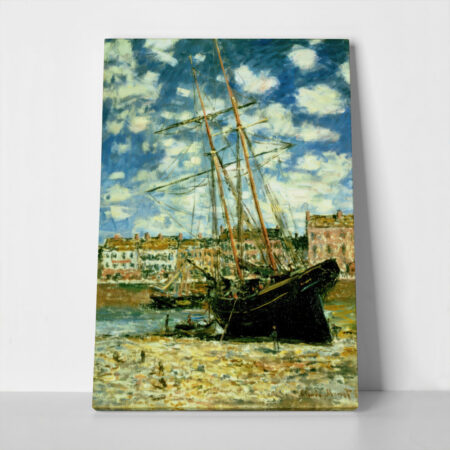 Πινακας σε καμβά MONET - BOAT LYING AT LOW TIDE - Monet Claude