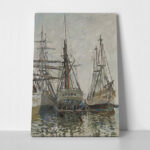 Πινακας σε καμβά MONET - BOATS IN A HARBOUR