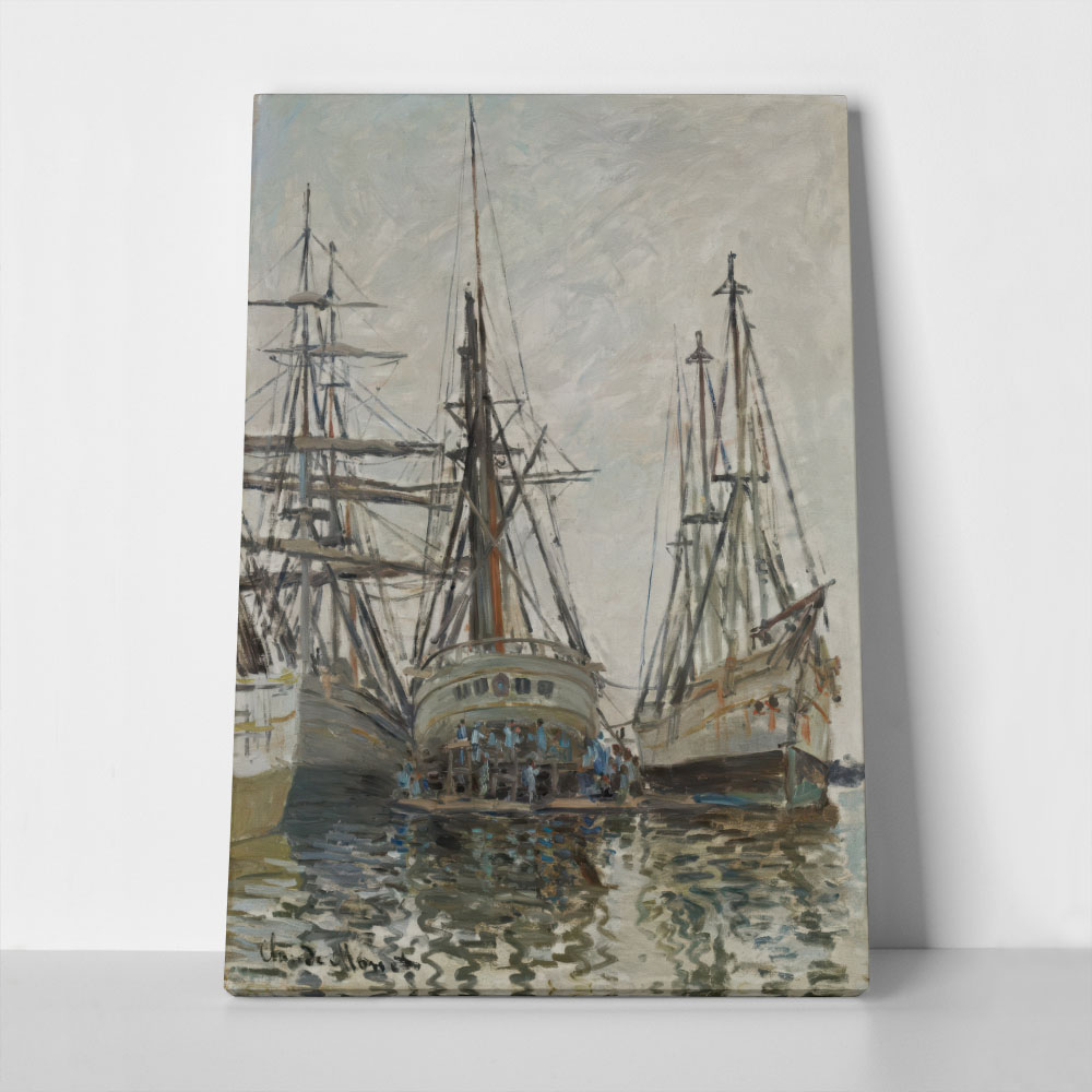 Πινακας σε καμβά MONET - BOATS IN A HARBOUR