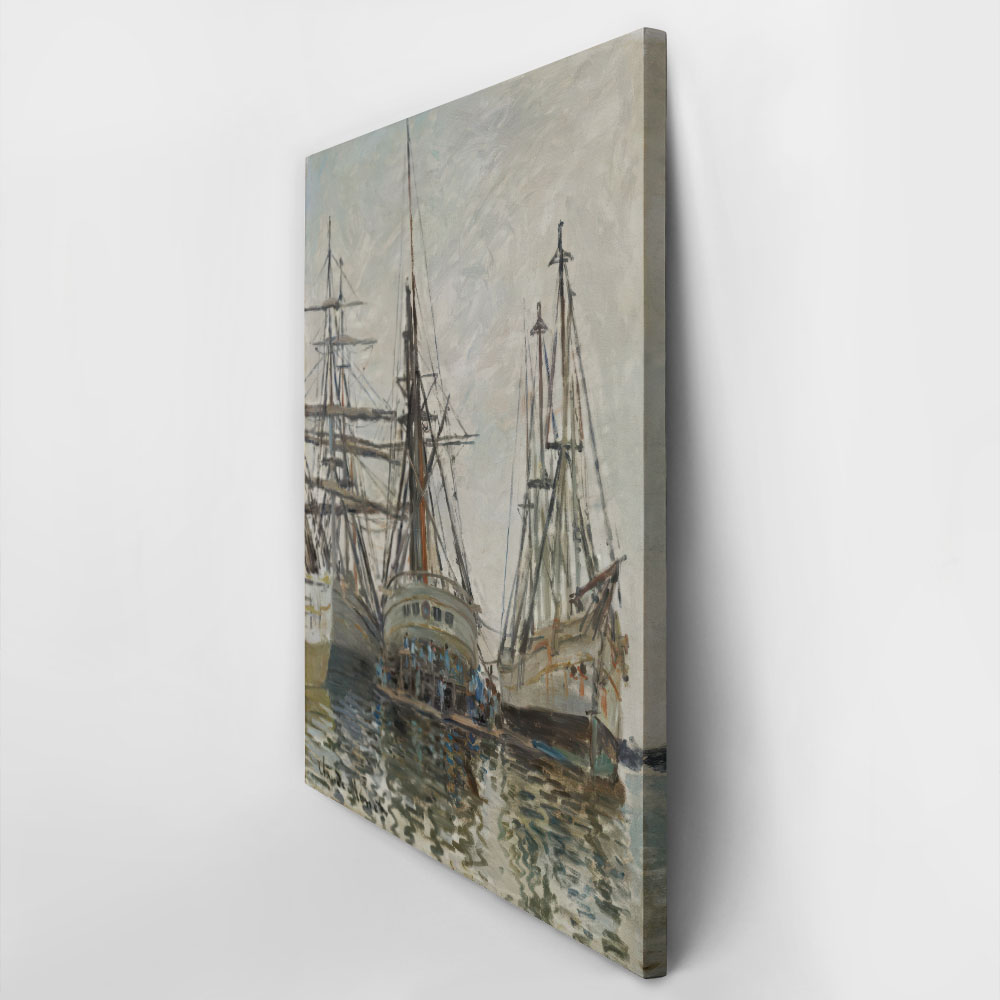 Πινακας σε καμβά MONET - BOATS IN A HARBOUR