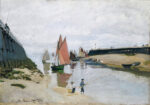 Πινακας σε καμβά MONET - BREAKWATER AT TROUVILLE