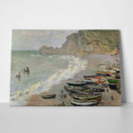 Πινακας σε καμβά MONET - ETRETAT BEACH AND THE PORTE D'AMONT