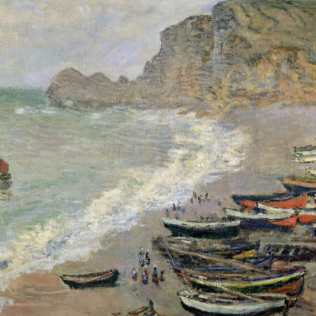 Πινακας σε καμβά MONET - ETRETAT BEACH AND THE PORTE D'AMONT - Monet Claude Sticky 5