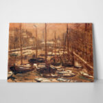 Πινακας σε καμβά MONET - GELDERSEKADE OF AMSTERDAM IN WINTER