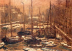 Πινακας σε καμβά MONET - GELDERSEKADE OF AMSTERDAM IN WINTER