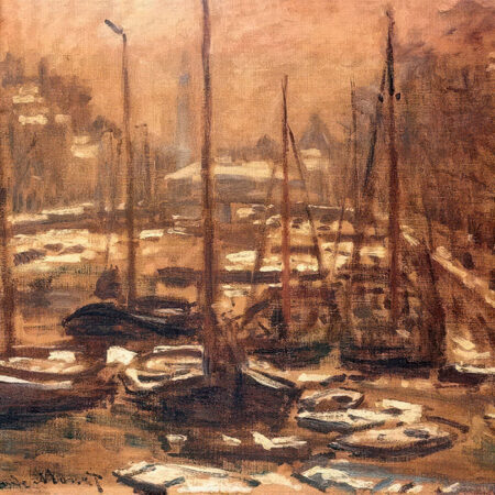 Πινακας σε καμβά MONET - GELDERSEKADE OF AMSTERDAM IN WINTER - Monet Claude Sticky 5