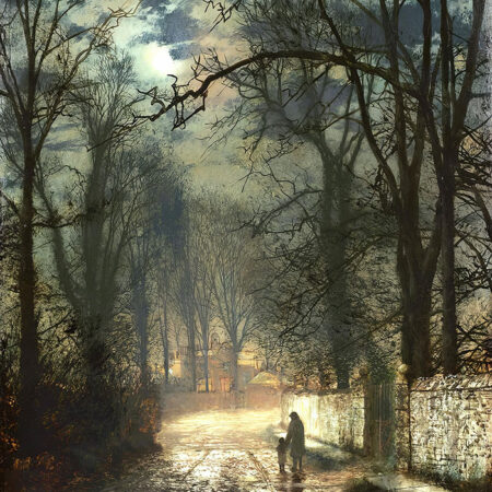 Πινακας σε καμβά JOHN ATKINSON - A MOONLIT LANE - John Atkinson Sticky 5