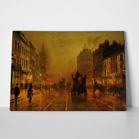 Πινακας σε καμβά JOHN ATKINSON - A STREET AT NIGHT