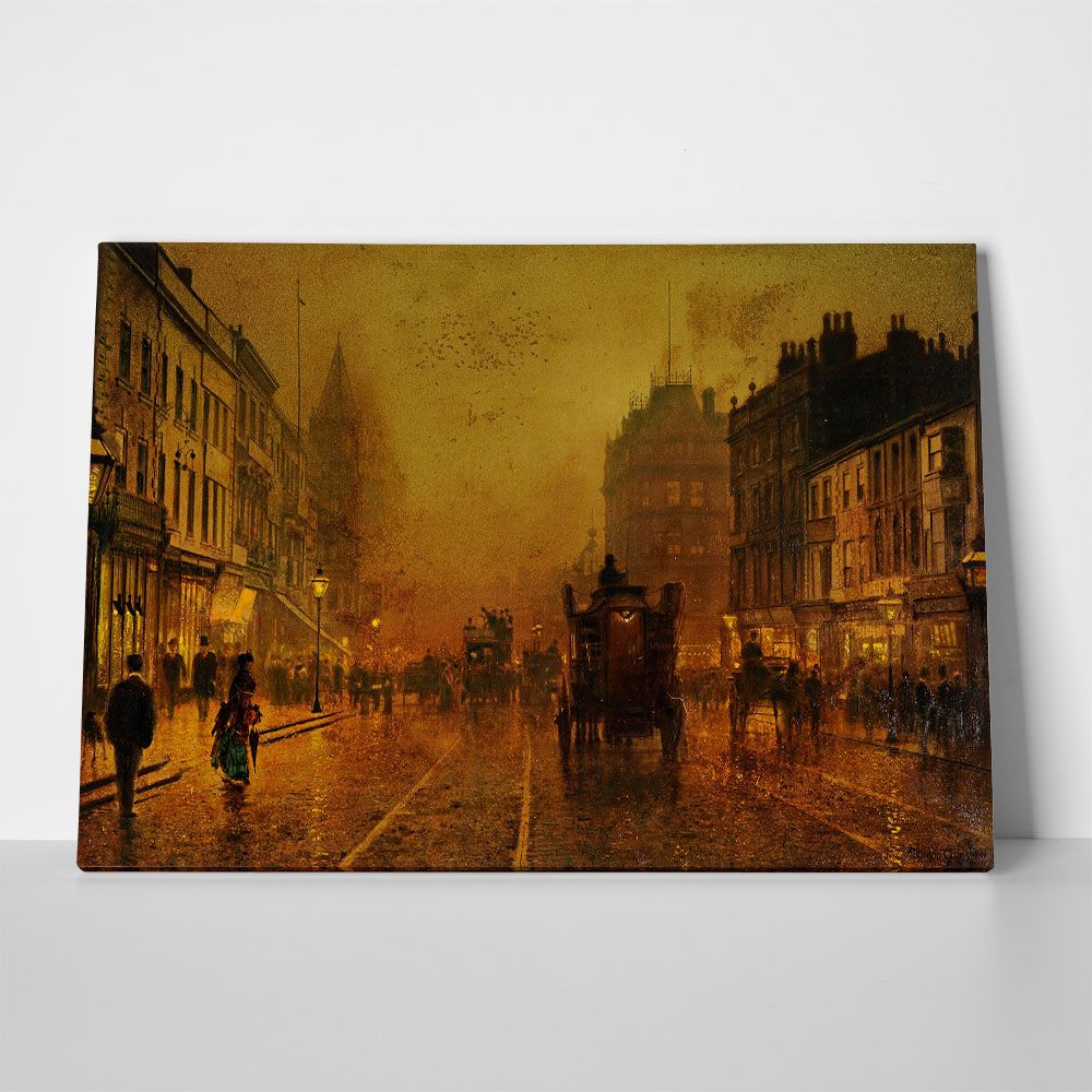 Πινακας σε καμβά JOHN ATKINSON - A STREET AT NIGHT