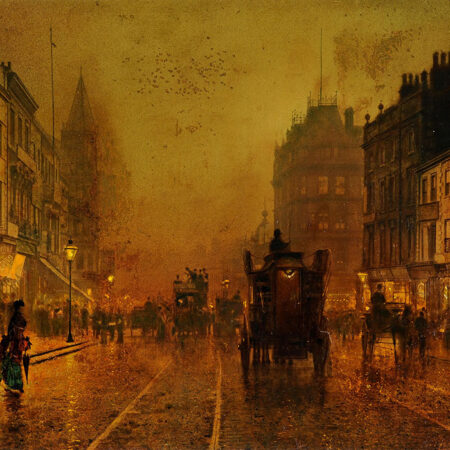 Πινακας σε καμβά JOHN ATKINSON - A STREET AT NIGHT - John Atkinson Sticky 5