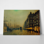 Πινακας σε καμβά JOHN ATKINSON - LIVERPOOL QUAY BY MOONLIGHT