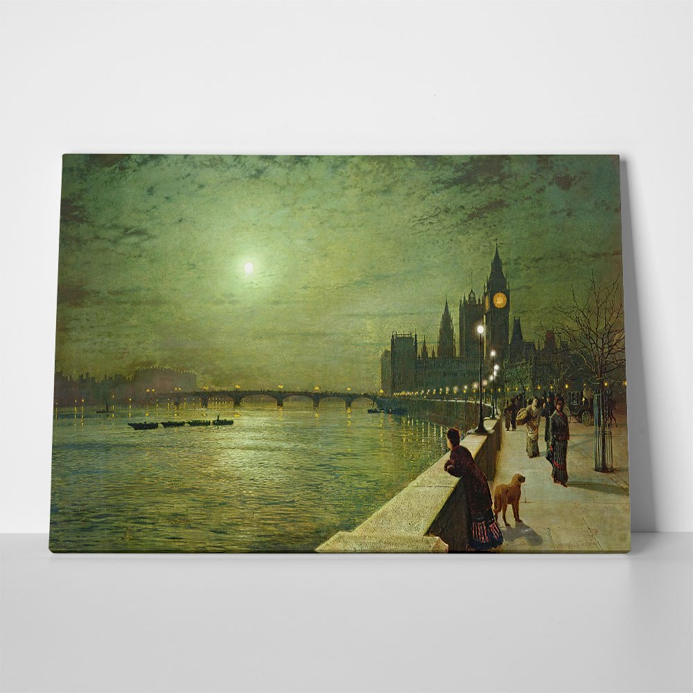 Πινακας σε καμβά JOHN ATKINSON - REFLECTIONS ON THE THAMES