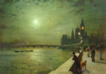 Πινακας σε καμβά JOHN ATKINSON - REFLECTIONS ON THE THAMES