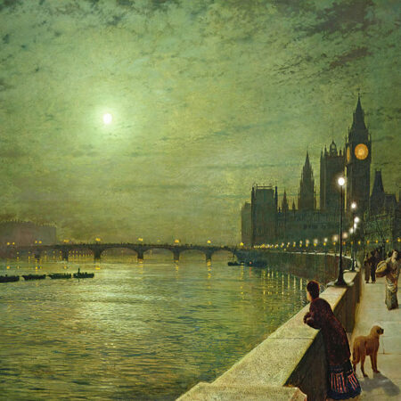Πινακας σε καμβά JOHN ATKINSON - REFLECTIONS ON THE THAMES - John Atkinson Sticky 5