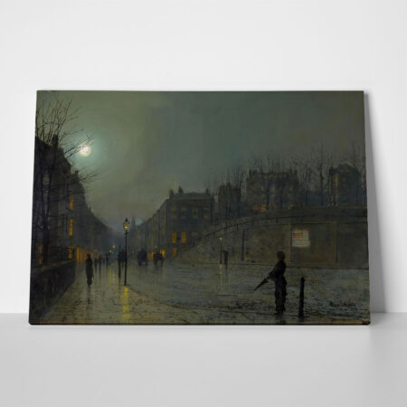 Πινακας σε καμβά JOHN ATKINSON - VIEW OF HEATH STREET BY NIGHT