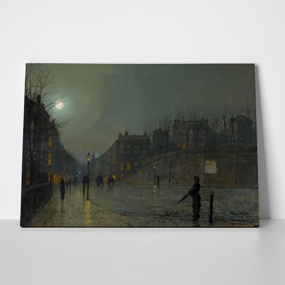 Πινακας σε καμβά JOHN ATKINSON - VIEW OF HEATH STREET BY NIGHT