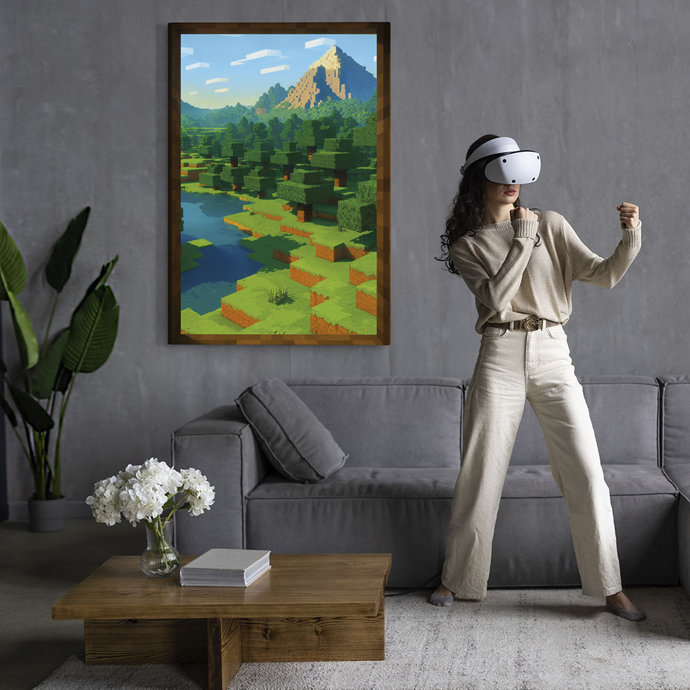 Πινακας σε καμβά VIDEO GAME BLOCKS SCENERY 2