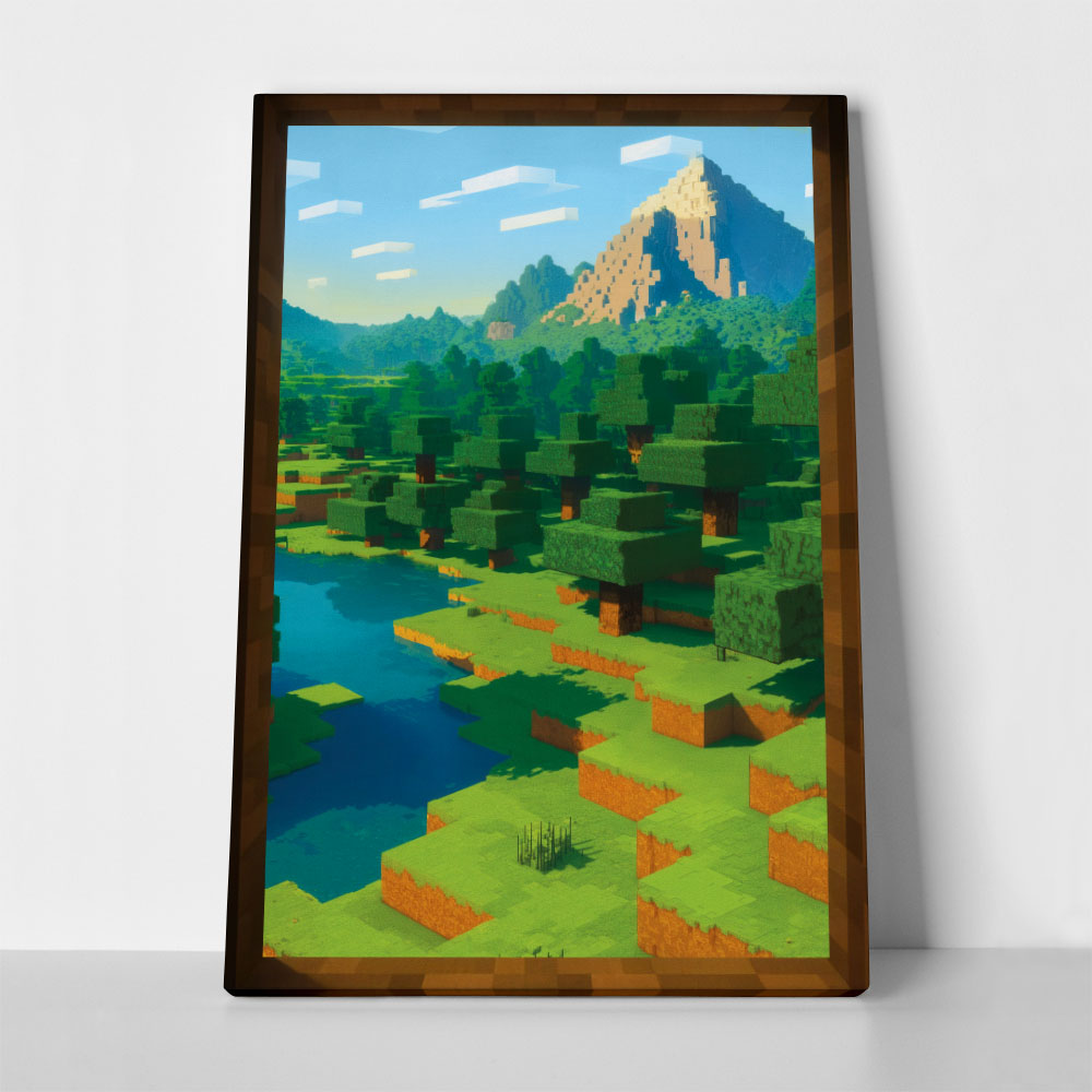 Πινακας σε καμβά VIDEO GAME BLOCKS SCENERY 2