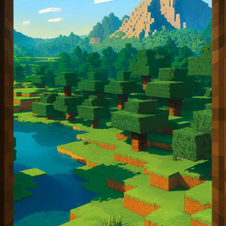 Πινακας σε καμβά VIDEO GAME BLOCKS SCENERY 2 - Πινακες σε καμβα Sticky 6