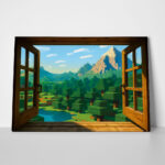 Πινακας σε καμβά VIDEO GAME BLOCKS SCENERY