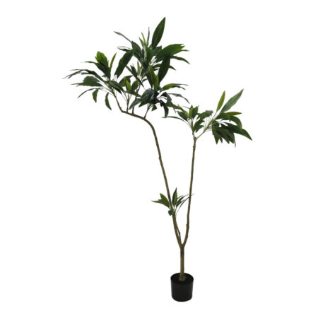 THIN IRON ΤΕΧΝΗΤΟ ΦΥΤΟ ΣΕ ΓΛΑΣΤΡΑ 180cm PVC ΠΡΑΣΙΝΟ ΜΑΥΡΟ ΤΣΙΜΕΝΤΟ - 