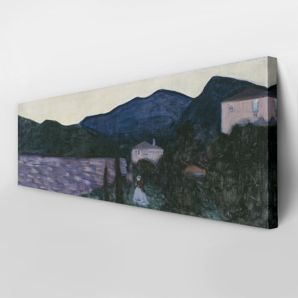 Πίνακας Πανοραμικός σε καμβά KANDINSKY - MOUNTAIN LANDSCAPE WITH LAKE
