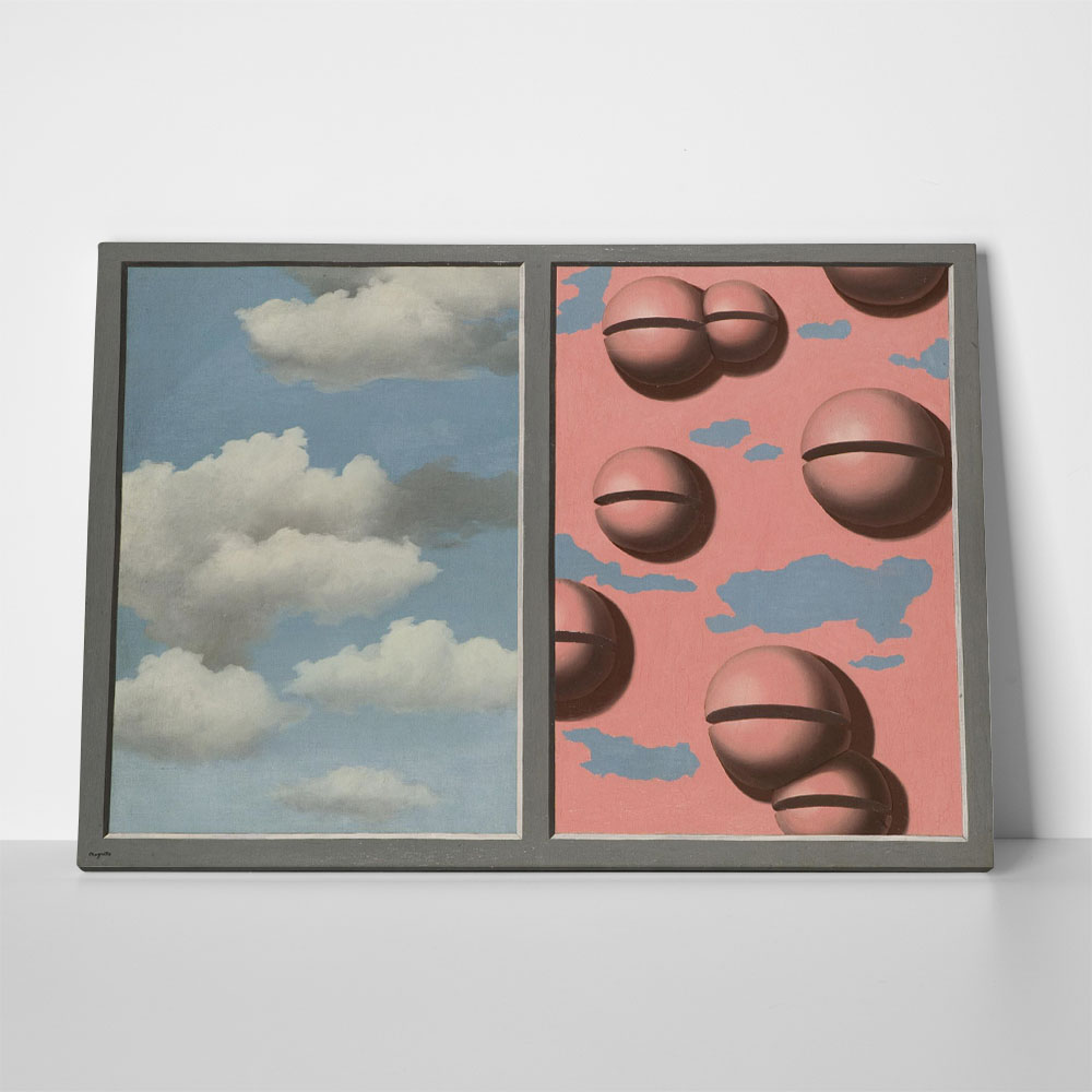 Πινακας σε καμβά MAGRITTE - PINK BELLES TATTERED SKIES