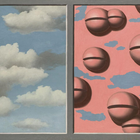 Πινακας σε καμβά MAGRITTE - PINK BELLES TATTERED SKIES - Magritte Rene Sticky 5