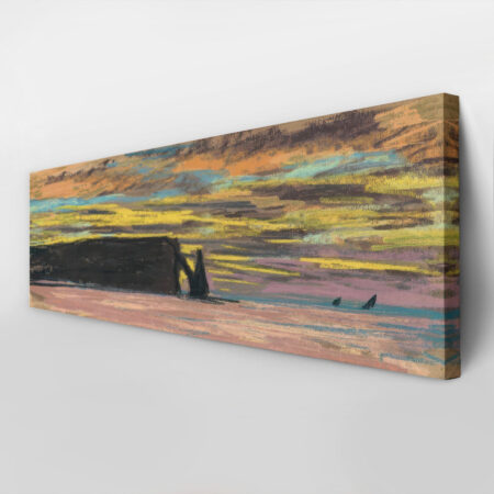 Πίνακας Πανοραμικός σε καμβά MONET - SUNSET AT ETRETAT - Monet Claude Sticky 2