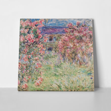 Πίνακας σε καμβά MONET - THE HOUSE AMONG THE ROSES - Monet Claude