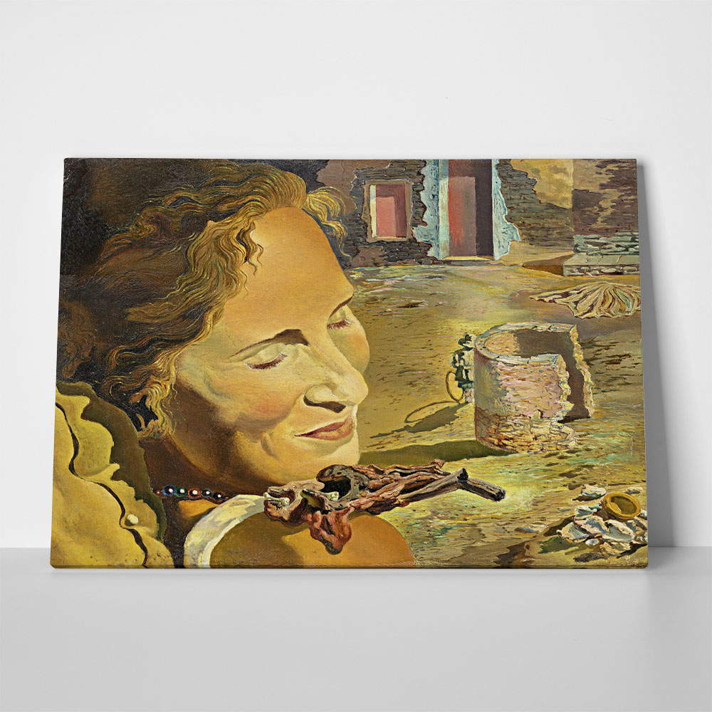 Πινακας σε καμβά DALI - PORTRAIT OF GALA WITH TWO LAMB CHOPS BALANCED ON HER SHOULDER