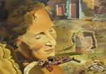 Πινακας σε καμβά DALI - PORTRAIT OF GALA WITH TWO LAMB CHOPS BALANCED ON HER SHOULDER